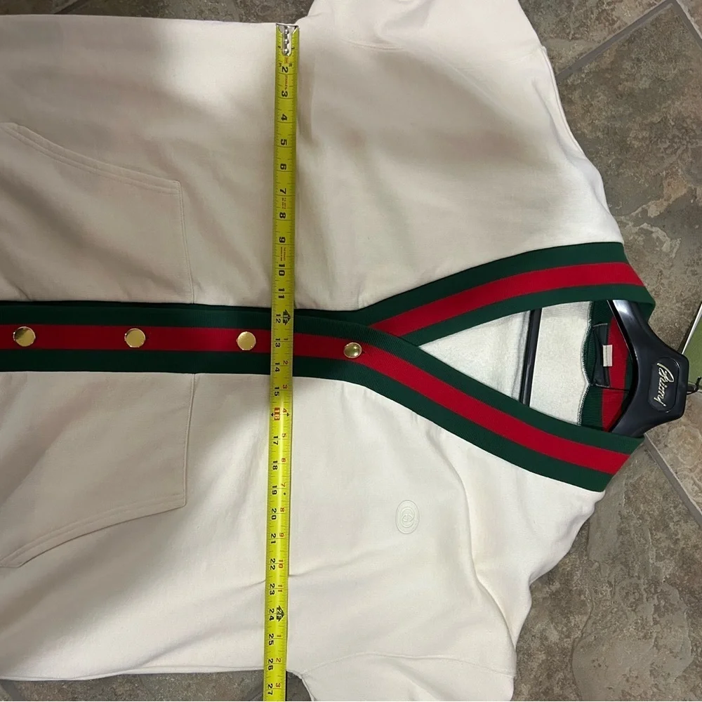 Men's Gucci jersey cotton cardigan web detail size large made in Italy